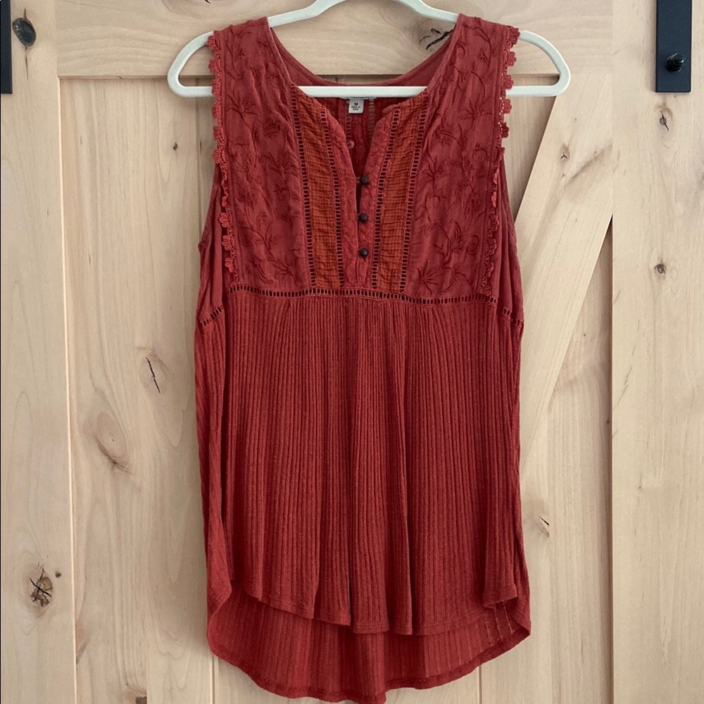 LUCKY BRAND Lace Tunic Top (M-Runs big)